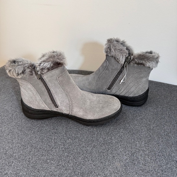 Beartraps Dark Grey Sued Leather Faux Fur Lined Booties Size 6 M - Picture 4 of 10